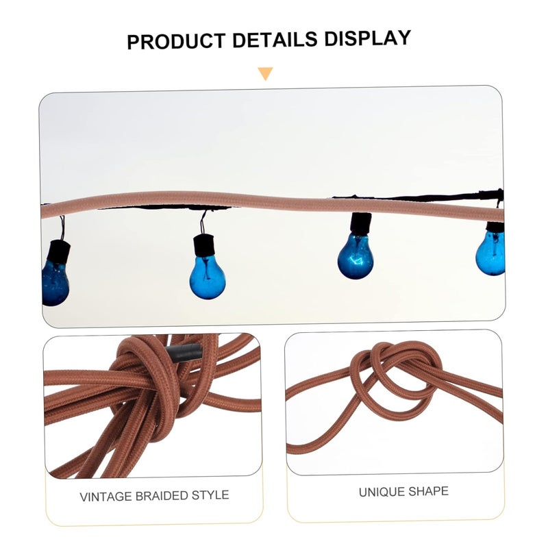 Industrial Style Hemp Rope Ceiling Lamp Cord Light Fixture For Bedroom Decorative Accessory - Image 4